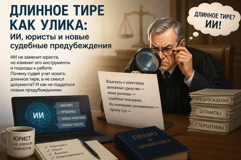 Длинное тире как улика: искусственный интеллект, юристы и новые судебные предубеждения