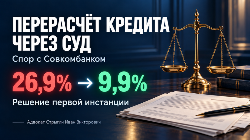 Суд обязал Совкомбанк пересчитать кредит по первоначальной ставке