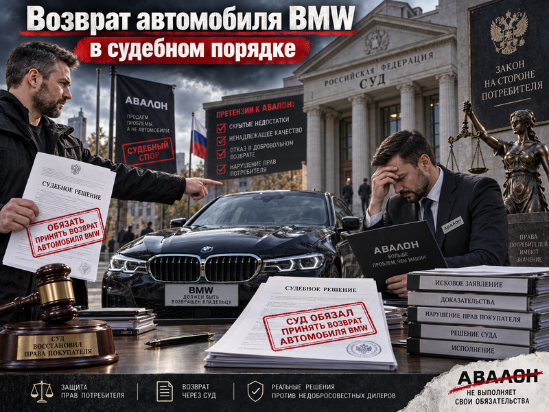 ООО «Авалон» (ИНН 6686040340). Возврат BMW X1 и взыскание 1 798 350 рублей
